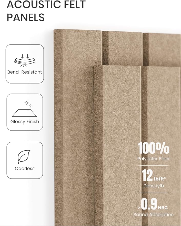 Fluxynara Large Felt Bulletin Board 36"x24" Cork Board Alternative - 6 Pack with 32 Safe Removable Adhesive Tabs, Cork Boards for Walls for Home Office Classroom Pin Board-Taupe