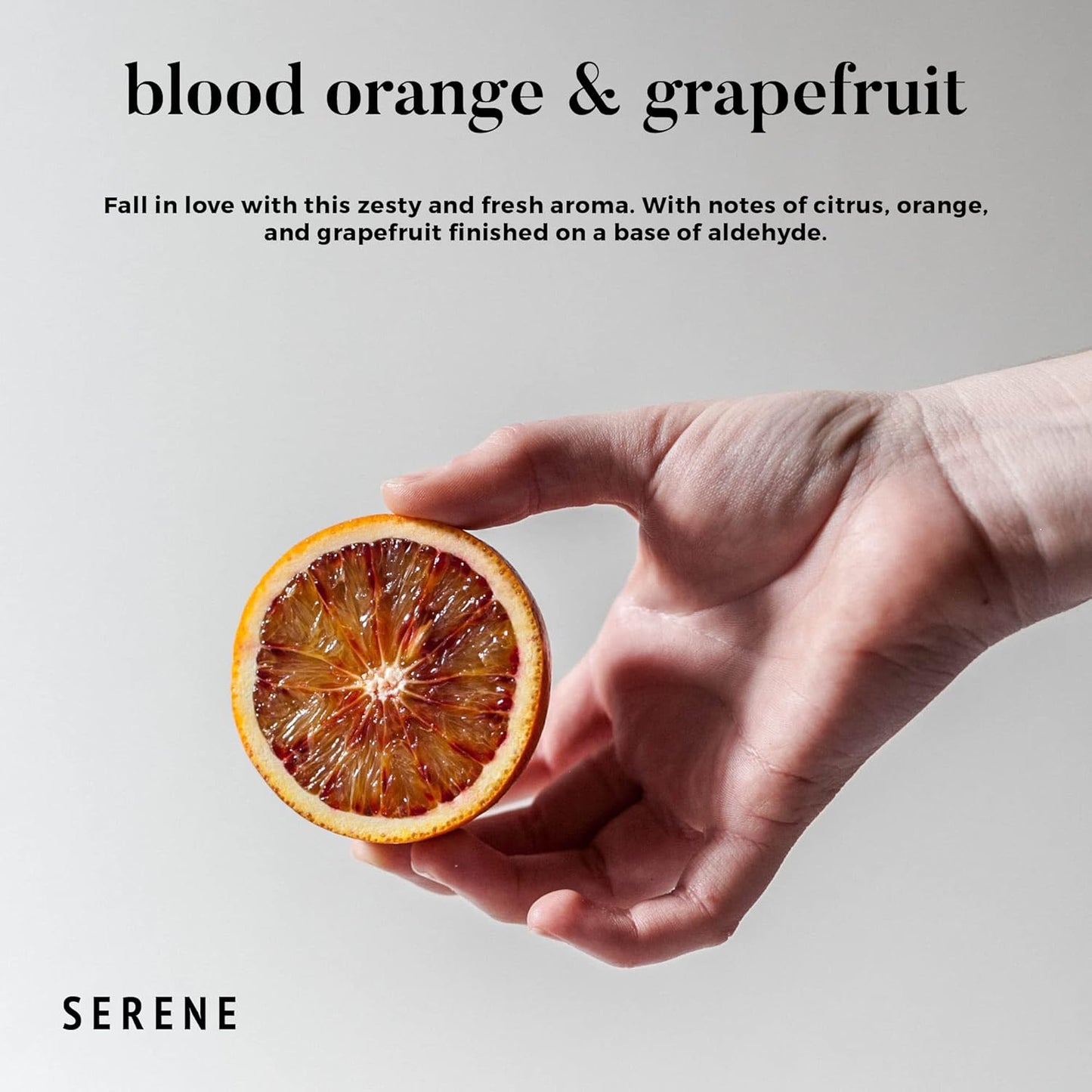 Hidden Label Large Scented Candle, Blood Orange & Grapefruit, 30oz 3 Wick Huge Candle, Serene Collection Slow Burn Natural Soy Candles for Home Scented