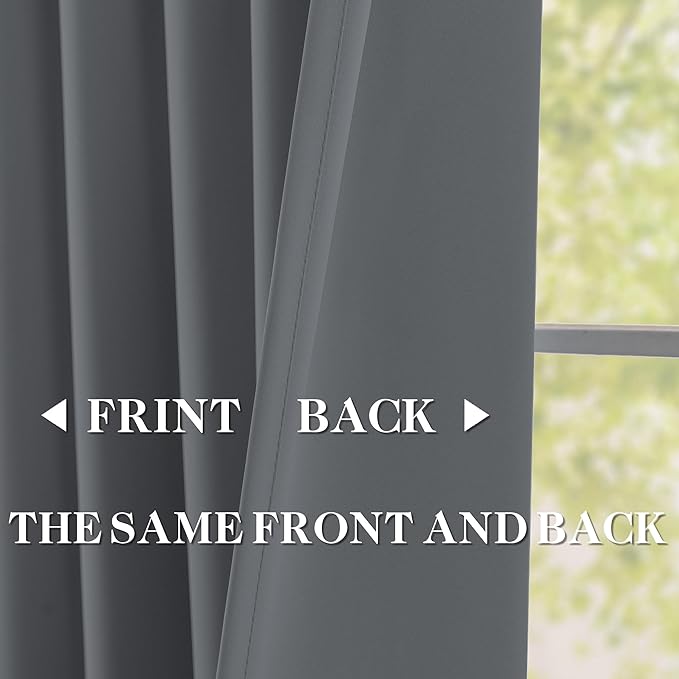 DONREN Neutral Gray Pinch Pleated Blackout Curtains with Hooks - 84 inch Length Room Darkening Thermal Insulated Window Curtain Panels for Living Room Bedroom 2 Panel 40" Wx84 L