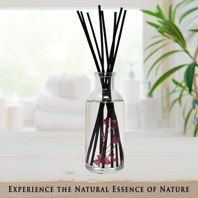 Urban Naturals Reed Diffuser Set, Amber & Lavender - Bathroom Shelf Décor | (AWAKEN and RENEW) Mind & Body Aromatherapy Collection, Essential Oil Botanical Diffusing Room Scent