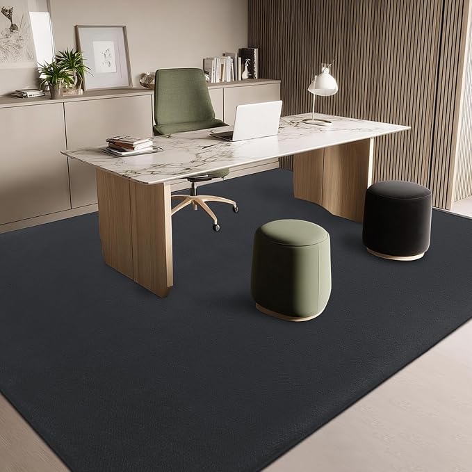qulint Living Room Area Rugs 6x9, Modern Large Carpet for Bedroom Dark Grey Washable Thickened Memory-Foam Indoor Rug, Minimalist Solid Non Slip Carpet for Boys Girls Kid Room Office Dorm Home Decor