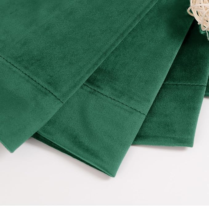 BGment Emerald Velvet Curtains 102 Inches Long for Living Room, Thermal Insulated Room Darkening Curtains Drapes Window Treatment with Back Tab and Rod Pocket, Set of 2 Panels, 52 x 102 Inch