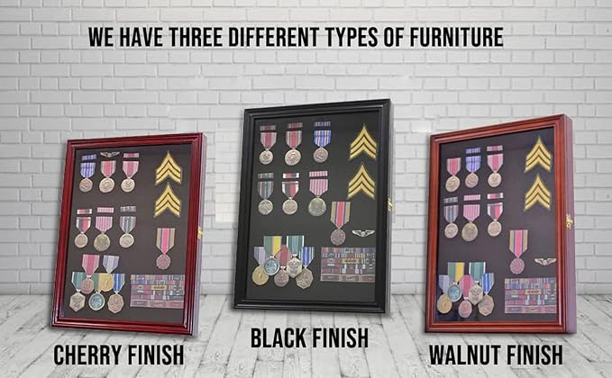 Large 19 X 14 Pin Display Case Medal Shadow Box with 98% UV Protection for Military Medals, Beach Tags, Jewelry Pins, Pin Gift, Insignia Ribbons, Pin Collectibles Cherry Finish