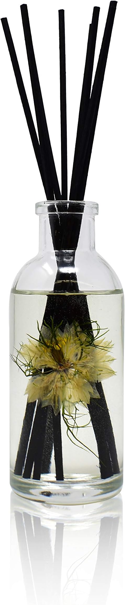 Urban Naturals Reed Diffuser Set, Tobacco Vanilla - Bathroom Shelf Décor | Tobacco leaf, Bergamot, Vetiver, Bourbon and Vanilla Bean Scented Oils, Decorated with Natural Flowers