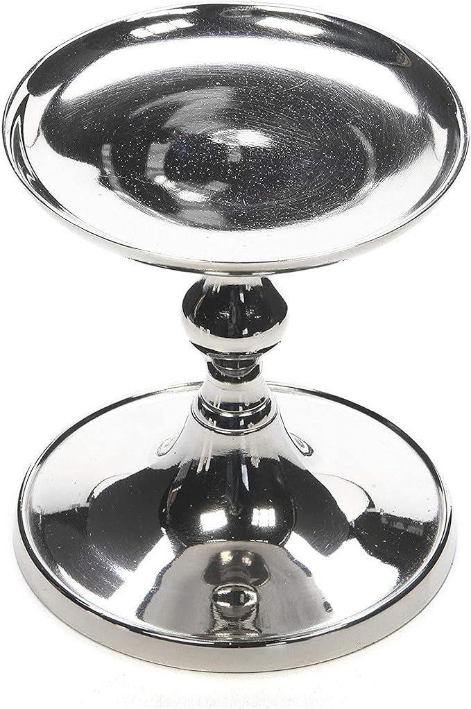 Hosley Aluminum Metal Decorative Pillar Candle Holder Silver Finish for Candles or Display, 5Inch High - Ideal for Weddings, Parties, Events, Home Decor, Gifts, Elegant