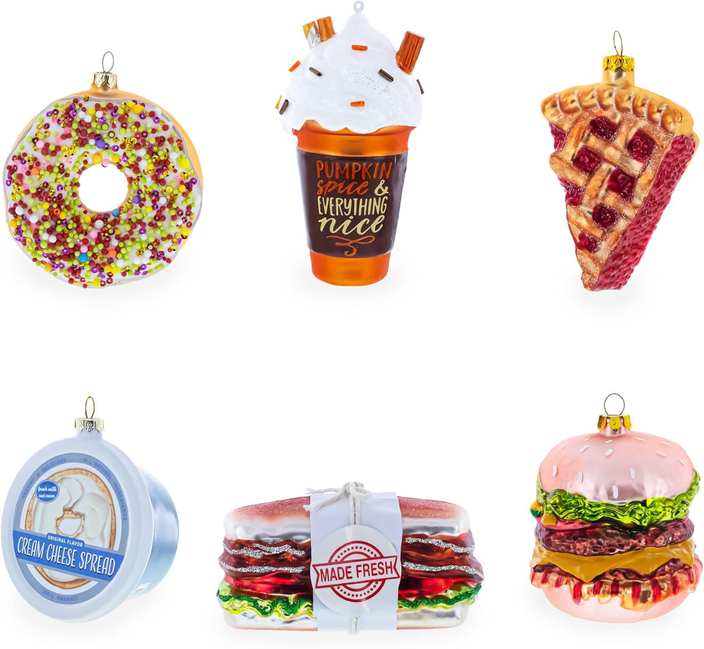 Pink Ice Cream Blown Glass Christmas Ornament