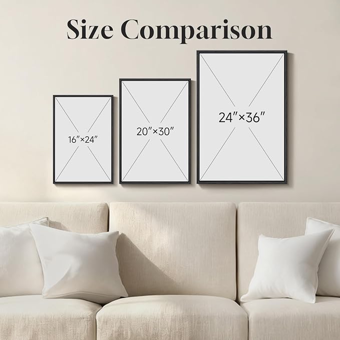 Framed Black and White Abstract Wall Art for Living Room, Set of 2 Gold Modern Minimalist Canvas Artwork for Walls, Large Black White and Gold Luxury Prints Wall Decor for Bedroom Hallway, 24x36 Inch