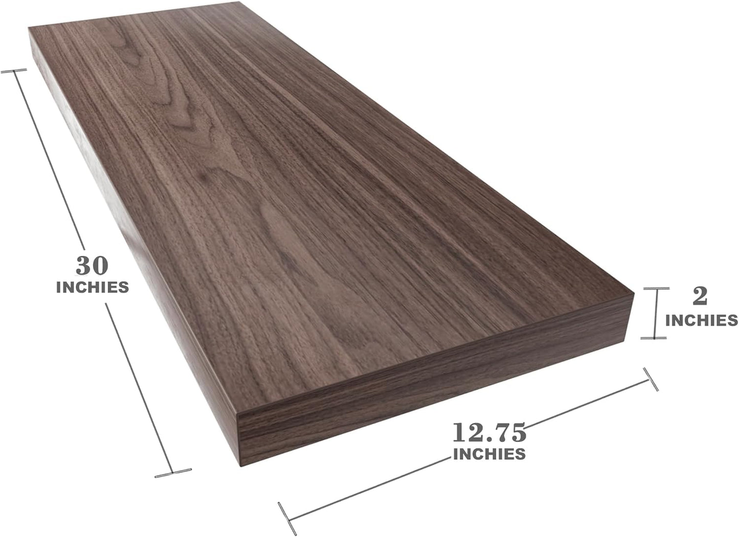 Large Floating Shelves for Wall Set of 3 Wooden Wall Shelves 30 in x 12.75 in x 2 in Room Decor Long Shelf with Invisible Wall Mount Bracket for Bedroom Kitchen Living Room Walnut