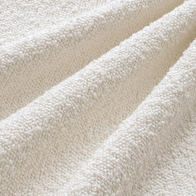 MIULEE Pack of 4 Decorative Textured Boucle Throw Pillow Covers | 20x20 Inch White Accent Pillow Cases Soft Couch Cushion Covers for Modern Farmhouse Boho Sofa Bed Livingroom Home Decor
