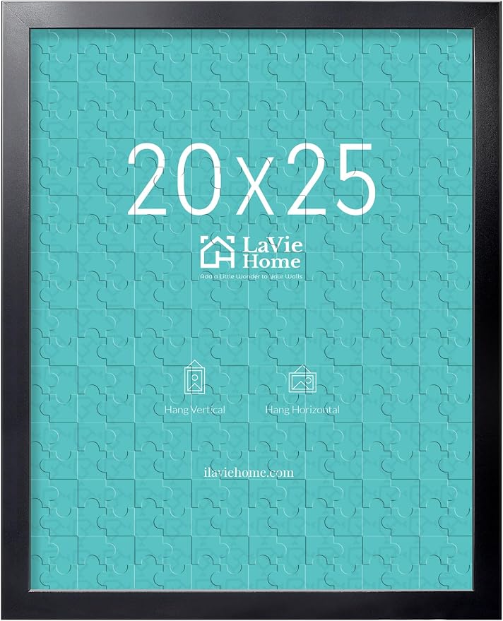LaVie Home 20x25 Picture Frame Black, Puzzles Frame for Wall Decoration, Classic Black Minimalist Style Suitable for Decorating Houses, Offices, Hotels, Puzzles Posters Photos or Artwork（1 Pack）