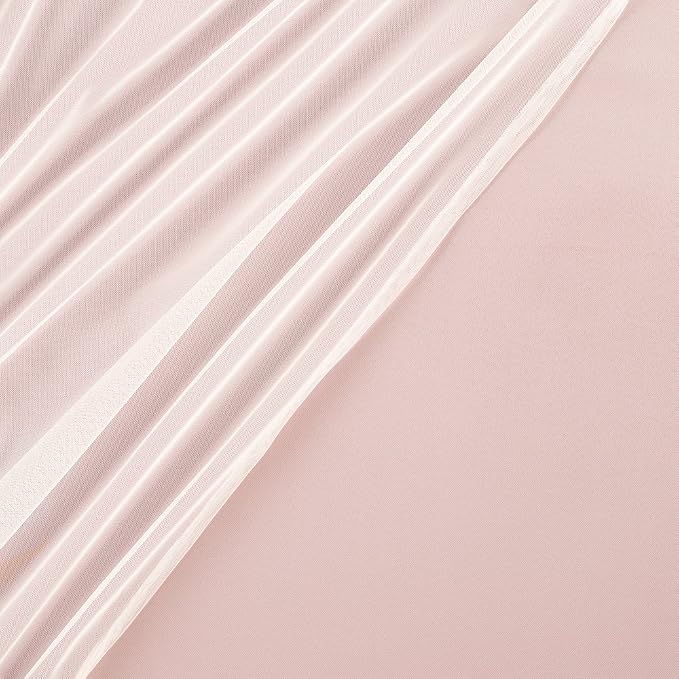 TOWN & COUNTRY LUXE Talia Double Layer Indoor Curtains, Sheer and Room Darkening Blackout, Grommet Top, Energy Efficient, 2-Pack Set, 52"x96", Rose Blush