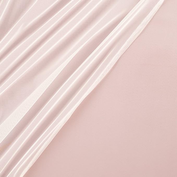 TOWN & COUNTRY LUXE Talia Double Layer Indoor Curtains, Sheer and Room Darkening Blackout, Grommet Top, Energy Efficient, 2-Pack Set, 52"x108", Rose Blush