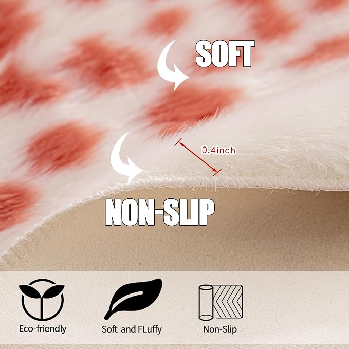 Leopard Rug, Pink Cheetah Print Rug 5.2x6.8ft Faux Cowhide Animal Fur Skin Printed Hide Cheetah Area Rugs Carpet for Bedroom Livingroom Home