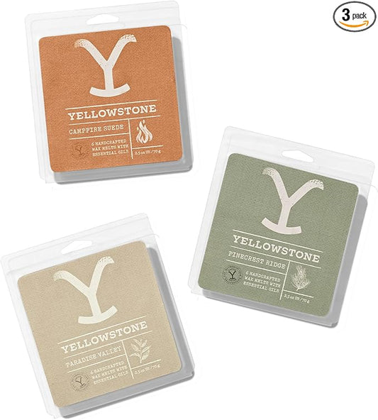 Yellowstone Wax Melt 3 Pack, 2.5 oz - Paradise Valley, Campfire Suede, Pinecrest Ridge