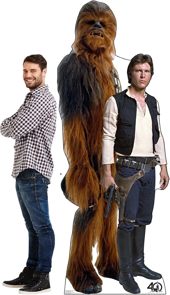 Cardboard People Han Solo & Chewbacca Life Size Cardboard Cutout Standup - Star Wars 40th Anniversary