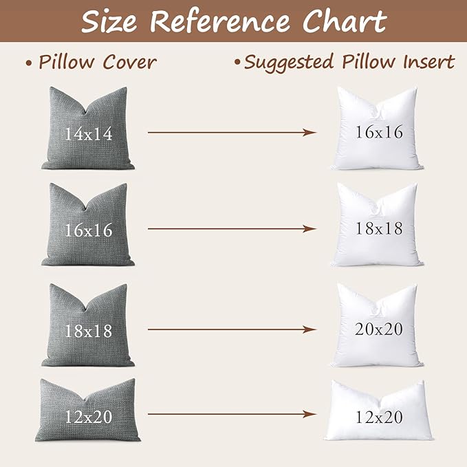 Artscope Synthetic Down Lumbar Pillow Insert, 12x20 Down Alternative Throw Pillow Insert. Ultra Soft Fluffy Sleeping Pillow with 100% Cotton Cover, Decorative Pillows Set of 4-White.