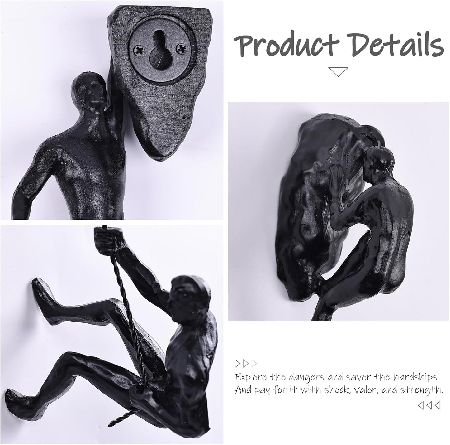 Set of 6 Climbing Men Wall Art Decor Sculpture,Nordic Modern Simplicity Decorative Wall Art, Climbing Man Sculptures,Home & Office Climber Gifts