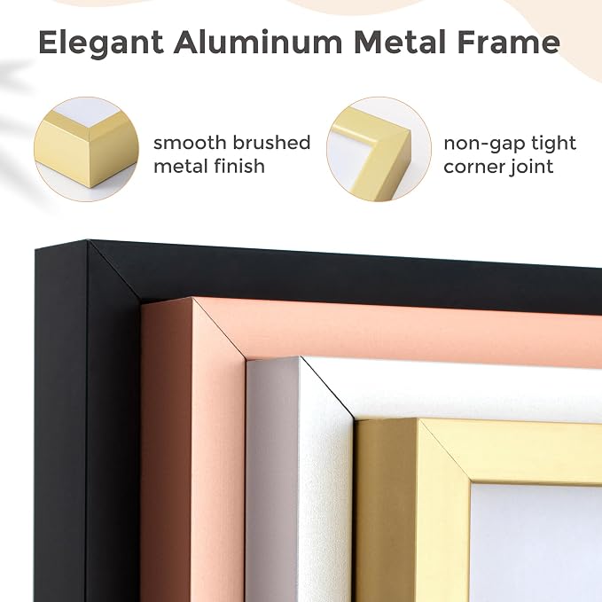 FLYJOE 22x28 Metal Picture Frame For Wall With Mat For 18x24, 22''x28'' Aluminum Photo Frames With Tempered Glass For Home Decor, Minimalist Modern Poster Frame Horizontal And Vertical Formats, Gold