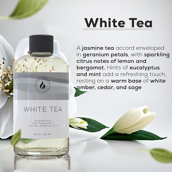 Aroma Country White Tea Luxury Diffuser Oil Refill (8.5 Fl Oz) | Hotel-Inspired • Long-Lasting Home Fragrance • for Aromatherapy, Reed Diffusers, Diffuser Machines & Room Sprays