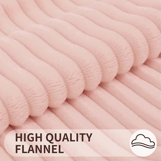 Simmore Decorative Fall Throw Pillow Covers 18x18 Set of 2, Soft Plush Flannel Double-Sided Fluffy Rectangle Pillow Covers for Couch Sofa Living Room, Pink