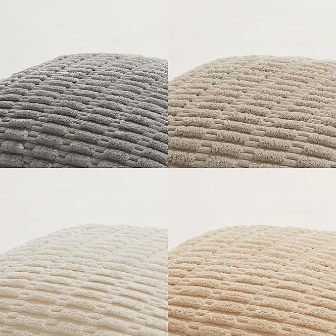 Fancy Homi 4 Packs Decorative Throw Pillow Covers for Living Room Couch Bed, Modern Farmhouse Boho Home Décor Accent Cushion Case, 28" x 28", Neutral