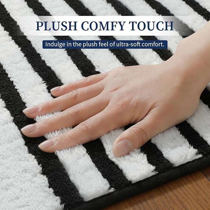 YIHOUSE 6×9 Ft Plush Soft Area Rugs, Washable Modern Black and White Arch Knot Rug, Non-Slip Non-Shedding Geometric Carpet for Living Room, Bedroom, Dining Room, Nursery, Home Decor