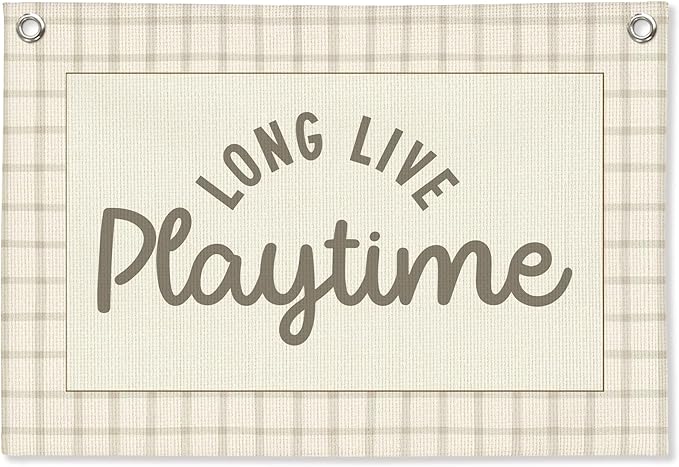Long Live Playtime Banner Boy Nursery Decor, Baby Boy Vintage Wall Hanging Flag Decor for Nursery Playroom Toddler Room, Boys Room 30x20 Inch