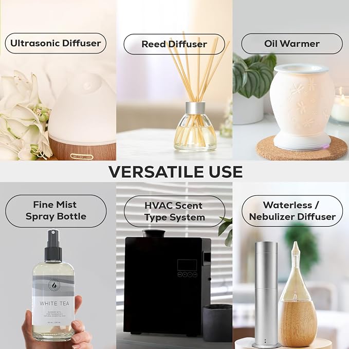 Aroma Country White Tea Luxury Diffuser Oil Refill (8.5 Fl Oz) | Hotel-Inspired • Long-Lasting Home Fragrance • for Aromatherapy, Reed Diffusers, Diffuser Machines & Room Sprays