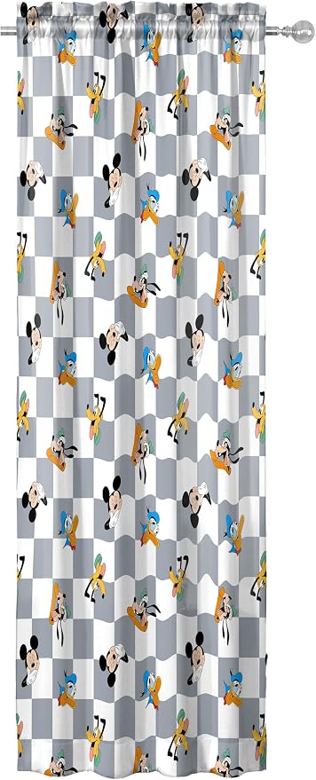 Jay Franco Window Curtains for Kids Bedroom 4-Piece Drape Set with 2 Tiebacks, Multi - Mickey Mouse, 42" W x 63" L (Pack of 2)