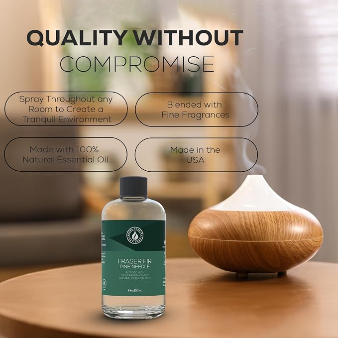 Aroma Country Fraser Fir Luxury Diffuser Oil Refill (8.5 Fl Oz) | Hotel-Inspired • Long-Lasting Home Fragrance • for Aromatherapy, Reed Diffusers, Diffuser Machines & Room Sprays