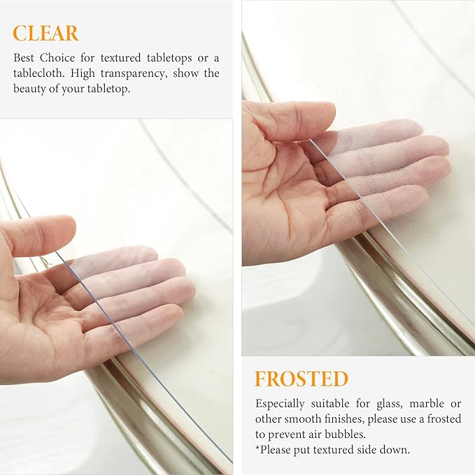 Deep Dream 1.5mm Clear Desk Cover Protector, 24×96 Inch Clear Table Protector, Rectangular Vinyl Desk Pad, PVC Plastic Table Cover for Office, Dresser, Night Stand, Computer & Writing Desk Tabletop