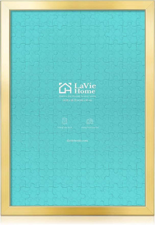 LaVie Home 19.25x26.75 Picture Frame, Large Poster Frame with High Definition Plexiglass, Horizontal or Vertical Wall Gallery Poster Frames Suitable for Photos, Artworks, Posters,Puzzle, Gold 1pc