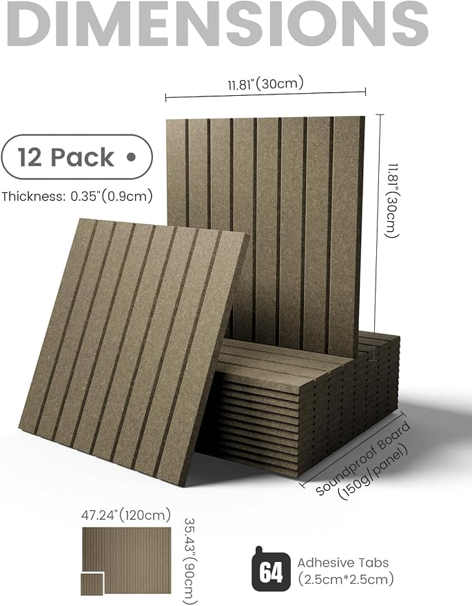 Fluxynara Large Felt Bulletin Board 48" x 36" Cork Board Alternative-12 Pack with 64 Safe Removable Adhesive Tabs, Cork Boards for Walls Cork Board for Home Office Classroom Pin Board-Earth Brown