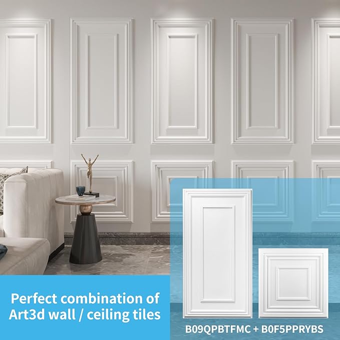 Art3d Drop Ceiling Tiles, 24x48in. White (24-Pack)