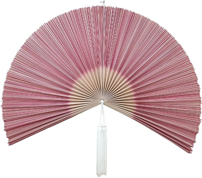 ChumDecor Fan Wall Decor,Japanese Wall Fan Decor,Large Bamboo Fan Wall Art For Boho Hanging Headboard,Decorative Folding Fan For Over Bed Decorations,Large Wall Dcor