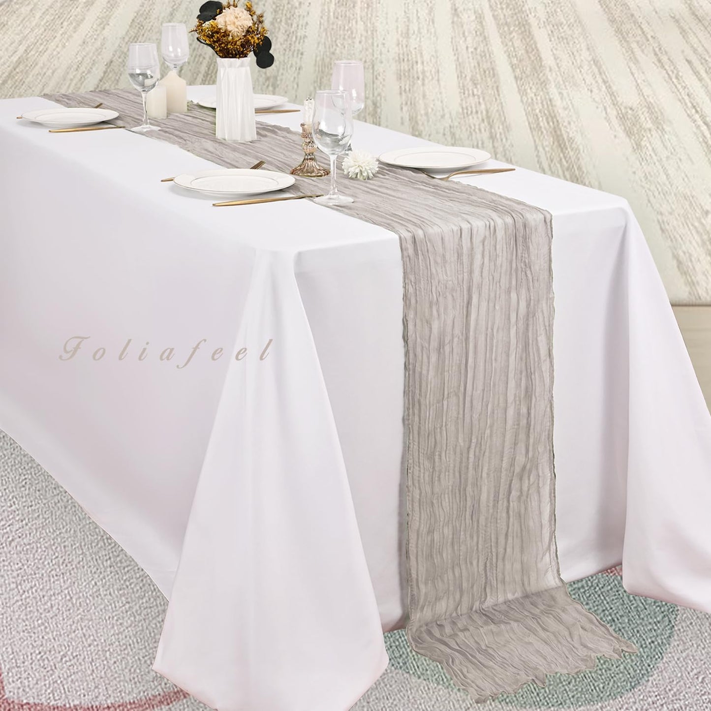 20 Pack Rose Brown Cheesecloth Table Runner 10FT Rustic Gauze Fabric Cheese Cloth Table Runner for Wedding Bridal Baby Shower Table Decor Boho Sheer Birthday Party Table Decorations 20 x 120 Inch Long