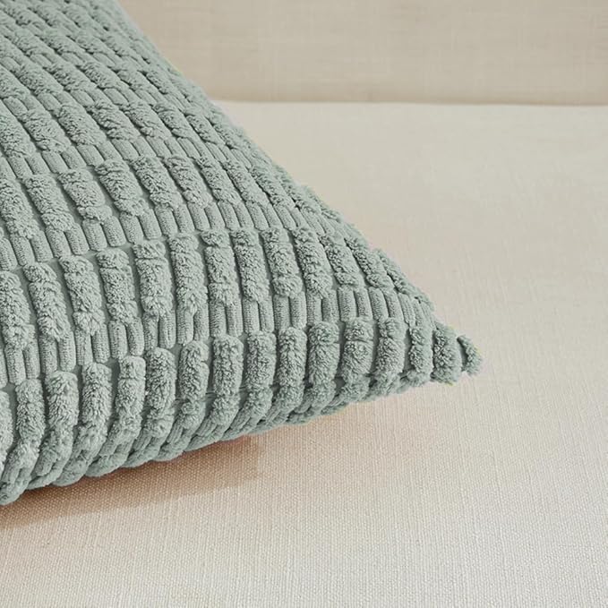 Fancy Homi 4 Packs Decorative Throw Pillow Covers for Living Room Couch Bed, Modern Farmhouse Boho Home Décor Accent Cushion Case, 20" x 20", Grey Blue