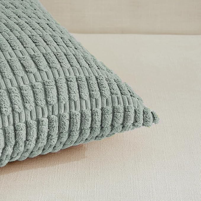 Fancy Homi 4 Packs Decorative Throw Pillow Covers for Living Room Couch Bed, Modern Farmhouse Boho Home Décor Accent Cushion Case, 20" x 12", Grey Blue