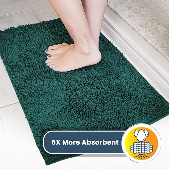 Muddy Mat® | Super Water Absorbent Door Mat Indoor, Microfiber Quick Dry Chenille Entryway Rug, Slip Resistant Front Door Mat, Indoor Mats for Entryway, Machine Washable Pet Rug, Slate Blue 18" x 28"