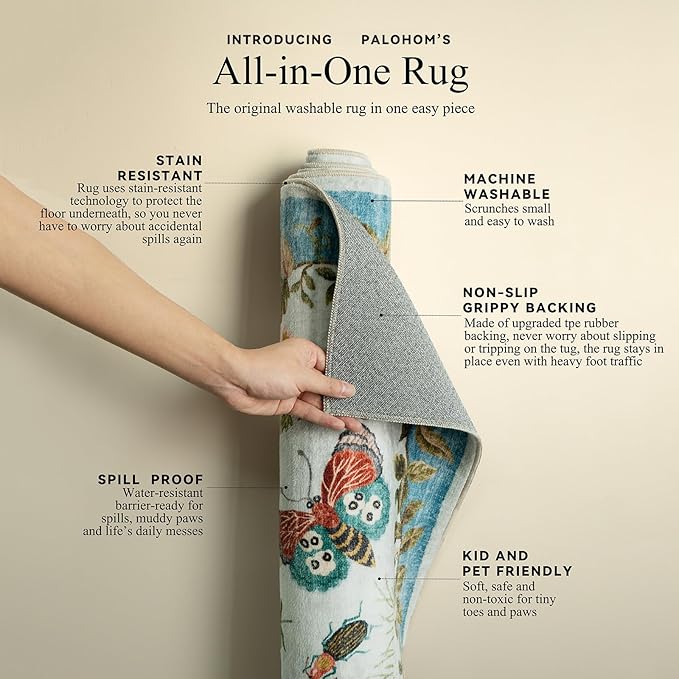 Machine Washable Rug Runners for Hallways: 2'6"x8' Kitchen Runner Stain Resistant Non Slip Low Pile Soft Carpet Runner Rug for Entryway Hallway Indoor Kitchen Beside Bedroom Bathroom Farmhouse