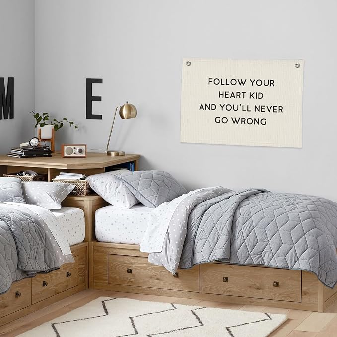 Positive Affirmations Wall Decor, Inspirational Canvas Banner Wall Hanging Banner Flag Decor for Classroom Homeschool Decor