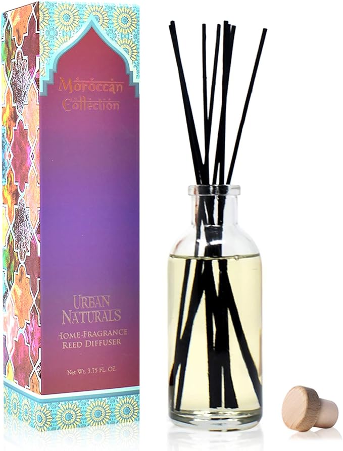 Urban Naturals Reed Diffuser Set, Moroccan Amber - Bathroom Shelf Décor