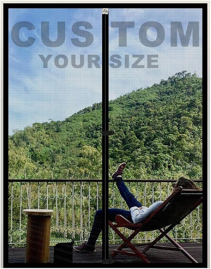 Yotache Custom Magnetic Screen Door, Reinforced Polyester Mesh with Full Frame Hook&Loop Strip for Patio, Balcony, Front Door
