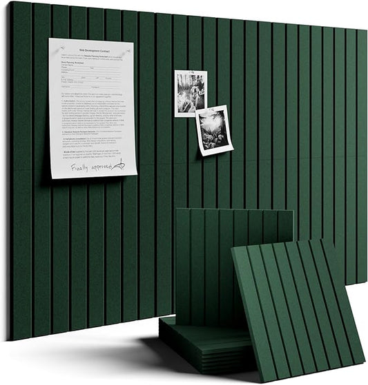 Fluxynara Large Felt Bulletin Board 36"x24" Cork Board Alternative - 6 Pack with 32 Safe Removable Adhesive Tabs, Cork Boards for Walls Cork Board for Home Office Classroom Pin Board- Pine Green