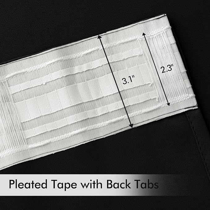 MIULEE Black Back Tab Blackout Curtains 78 Inch Length 2 Panels Set for Living Room Bedroom Privacy, Halloween Rod Pocket/Pinch Pleat Thermal Insulated Room Darkening Pleated Light Blocking Drapes