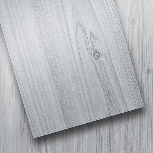 18 Sq. Ft Floor Tiles Peel and Stick Vinyl Floor 36 x 6 inch Luxury Self Adhesive Waterproof Flooring Planks DIY for Kitchen, Living Room, Shops, RV, Wood Look Plank, 12-Pack, Nature Gray