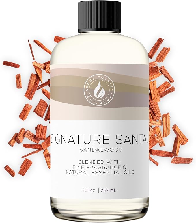 Aroma Country Signature Santal Luxury Diffuser Oil Refill (8.5 Fl Oz) | Hotel-Inspired • Long-Lasting Home Fragrance • for Aromatherapy, Reed Diffusers, Diffuser Machines & Room Sprays