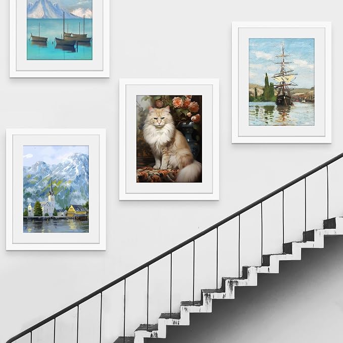 Picrit 24x30 Picture Frame 3 Pack, White Poster Frame, Display Poster 18 x 24 with Mat or 24x30 without Mat for Horizontal or Vertical Wall Mounting