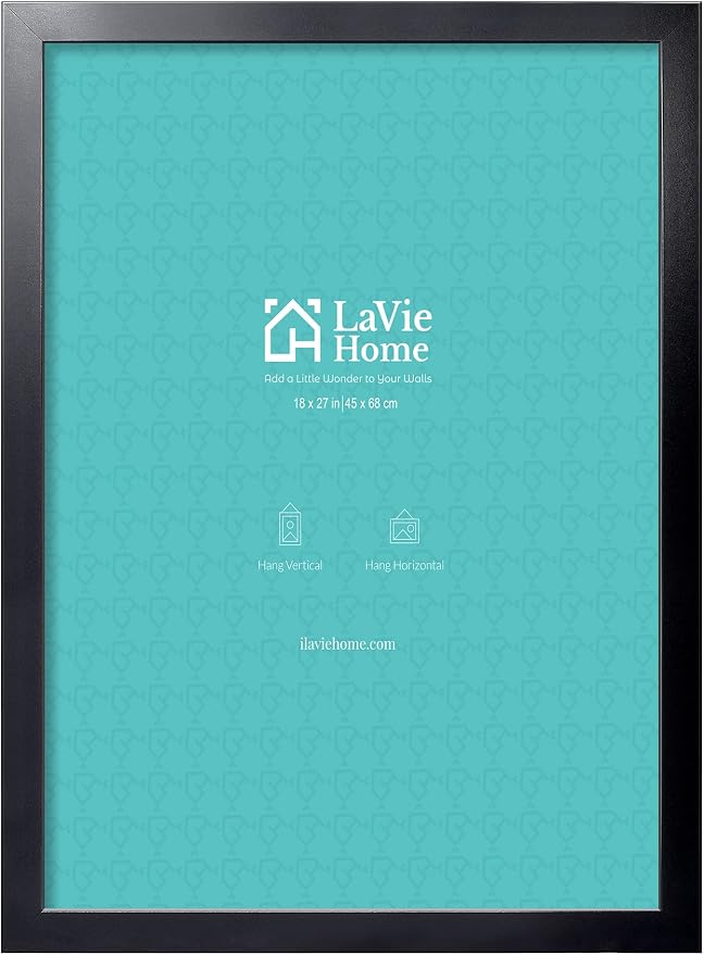 LaVie Home 18x27 Picture Frame Black, Puzzles Frame for Wall Decoration, Classic Black Minimalist Style Suitable for Decorating Houses, Offices, Hotels, Puzzles Posters Photos or Artwork（1 Pack）