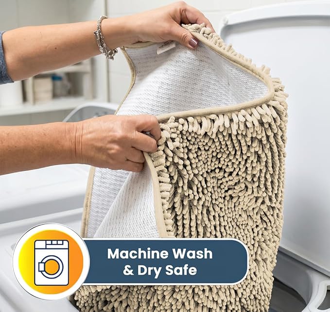 Muddy Mat® | Super Water Absorbent Door Mat Indoor, Microfiber Quick Dry Chenille Entryway Rug, Slip Resistant Front Door Mat, Indoor Mats for Entryway, Machine Washable Pet Rug, Sand 32" x 40"
